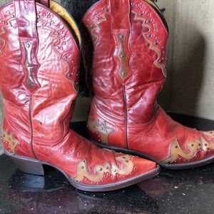 Exotic Red and Brown Boots
